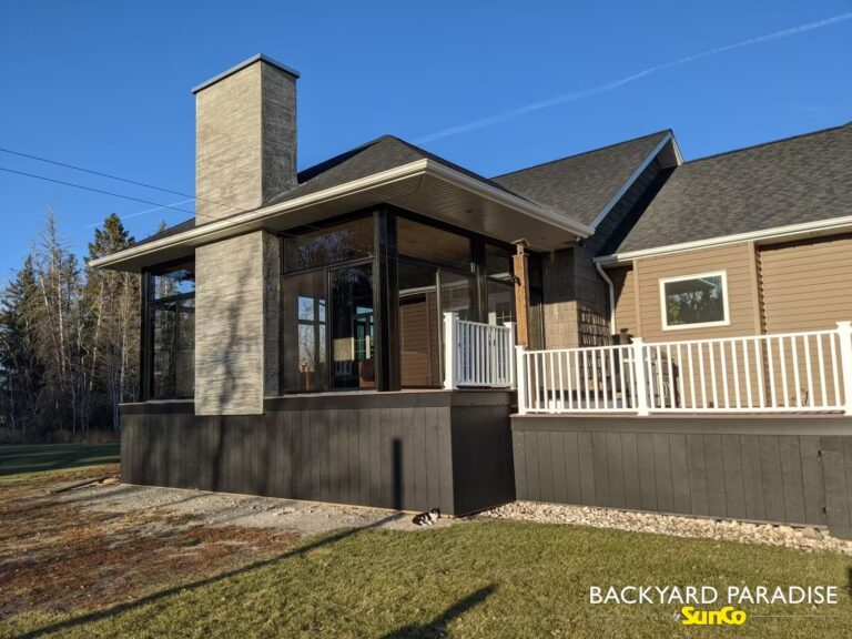 black curtain wall sunroom arborg manitoba