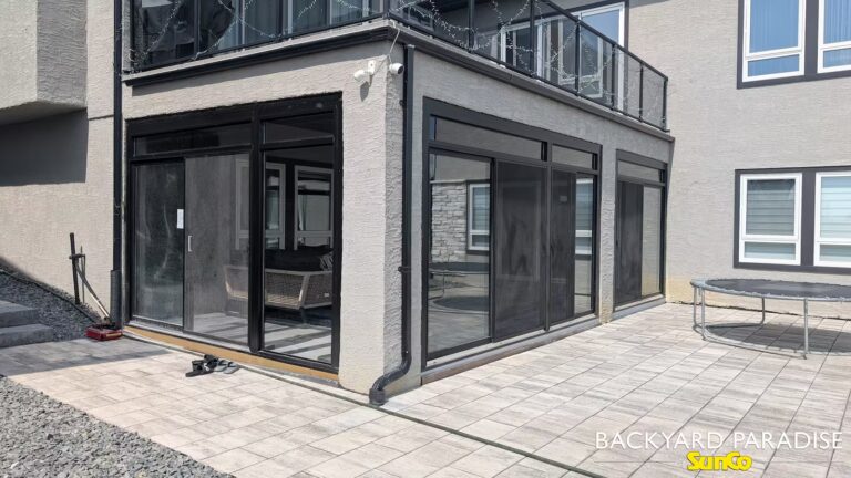 black curtain wall sunroom walk out basement bridgwater winnipeg 2