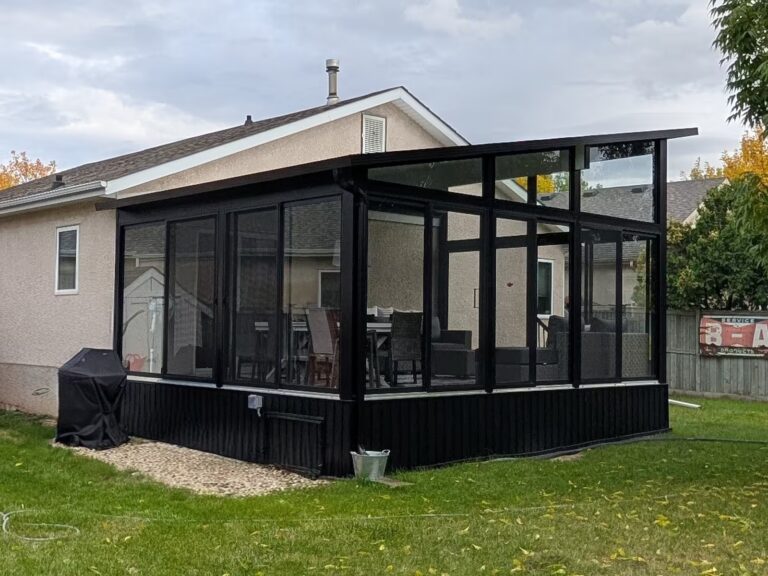 Black studio sunroom in South Pointe, Winnipeg