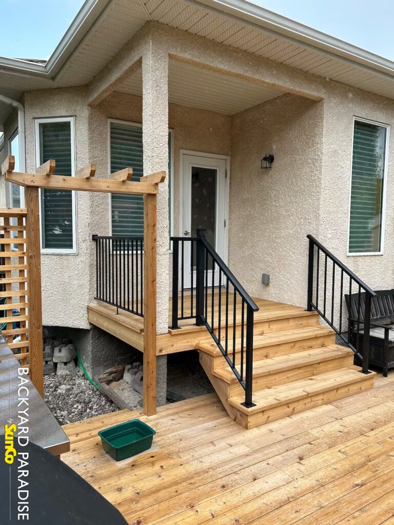 cedar deck with pergola whyte ridge winnipeg